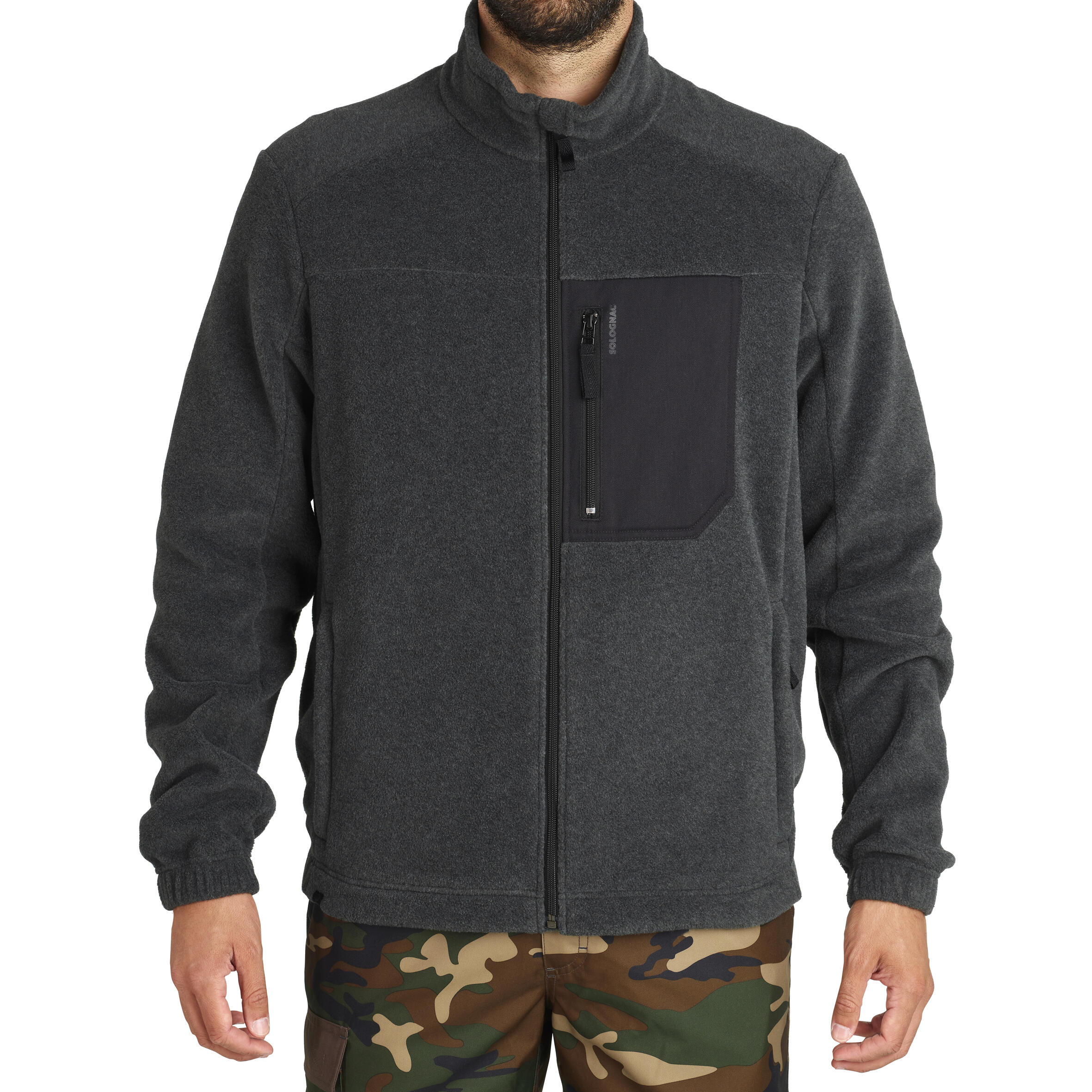 Forro polar 100 calida Hombre Solognac marron Decathlon